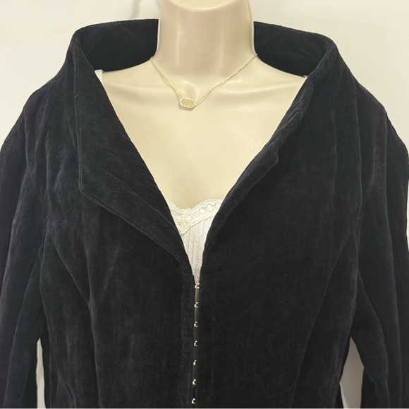 Anett Rostel Black Velvet Jacket Whimsigoth Medium Goth Fairy Grunge Romantic - Picture 3 of 13